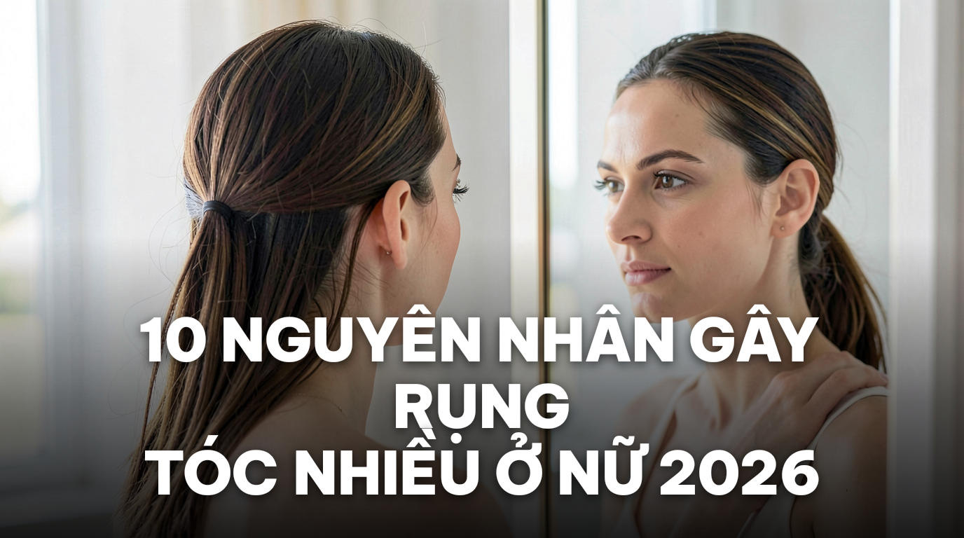 10 Nguyên Nhân Gây Rụng Tóc Nhiều Ở Nữ 2026 Và Cách Khắc Phục Hiệu Quả