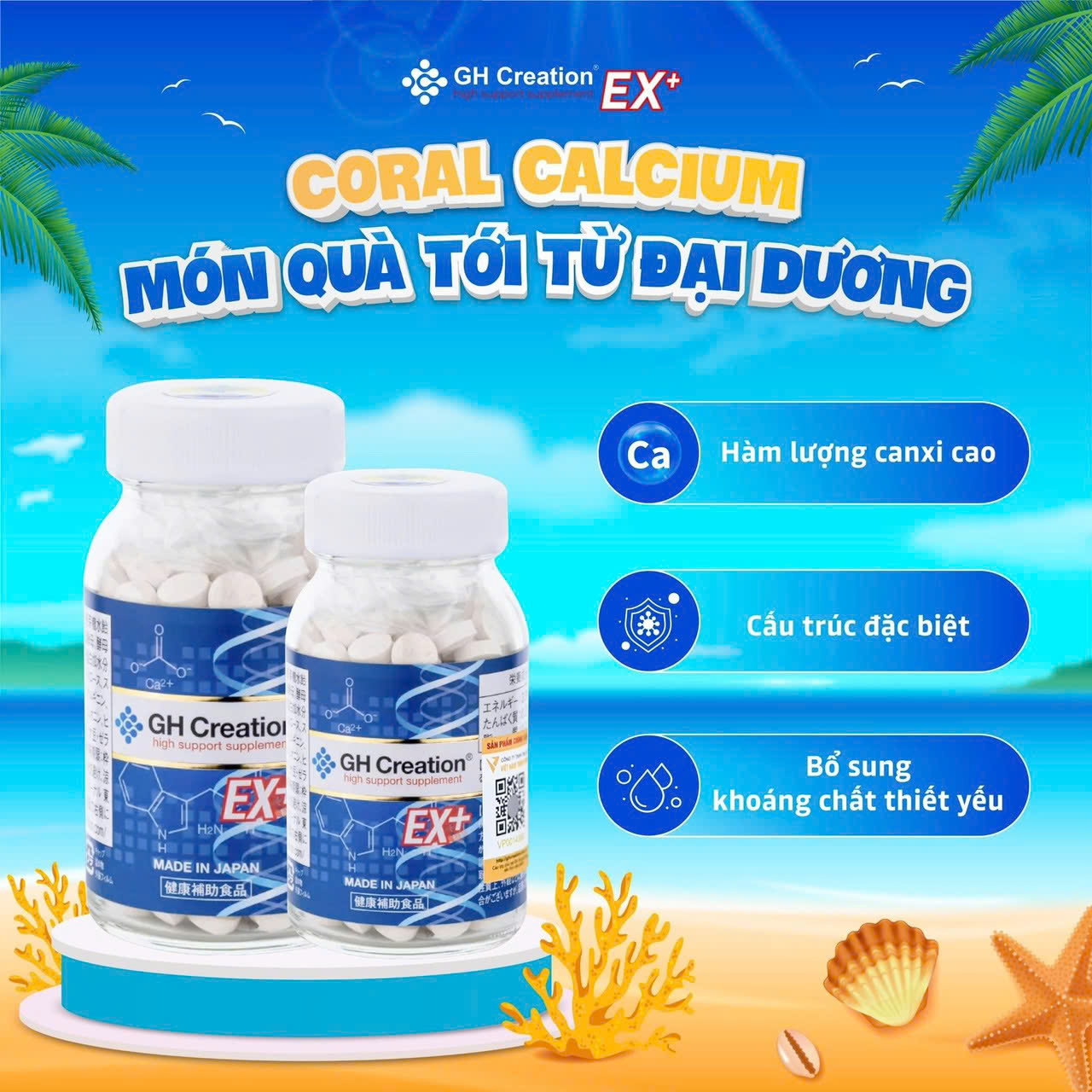 z6630884008882 e397753a7fde38df83e5e61dca363cd0 Viên uống hỗ trợ tăng chiều cao GH Creation EX+ chính hãng của Nhật, hộp 270 viên Go1care